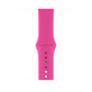 A hot pink colour silicon sport band on an apple watch series 7 41mm