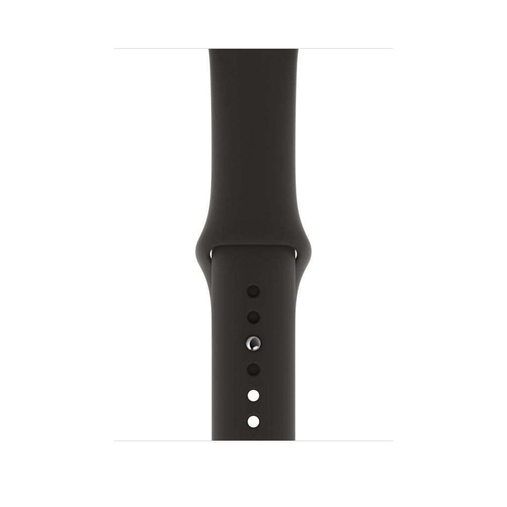 A black colour silicon sport band for apple watch series 45mm