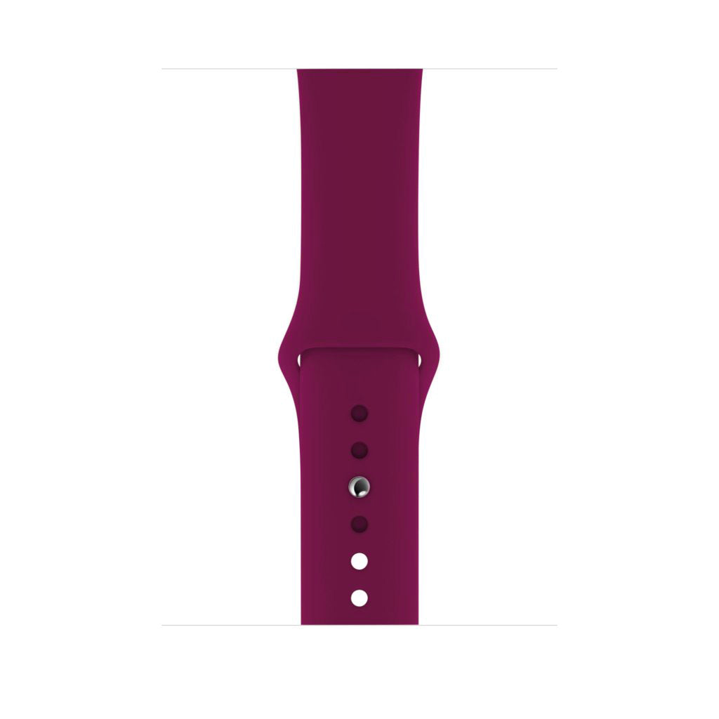 Burgundy red colour silicon watch sport band on an apple watch series 7 41mm
