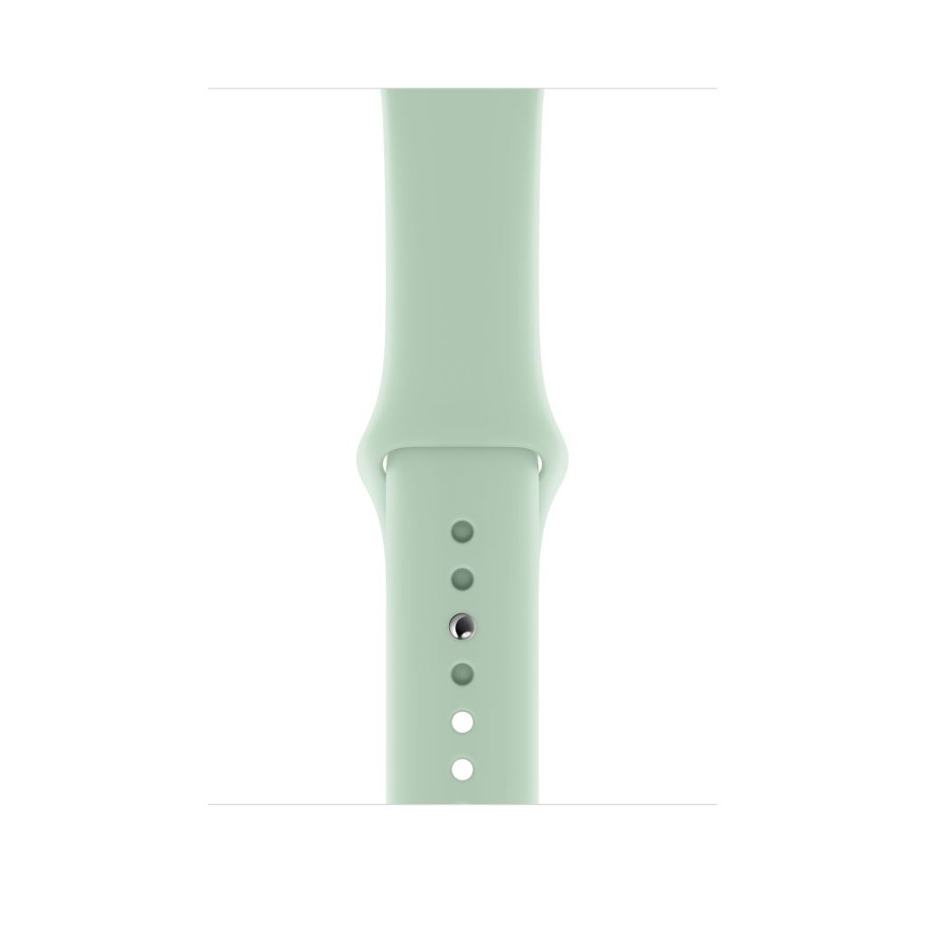 An official mint colour silicon sport band on an apple watch series 7 40mm