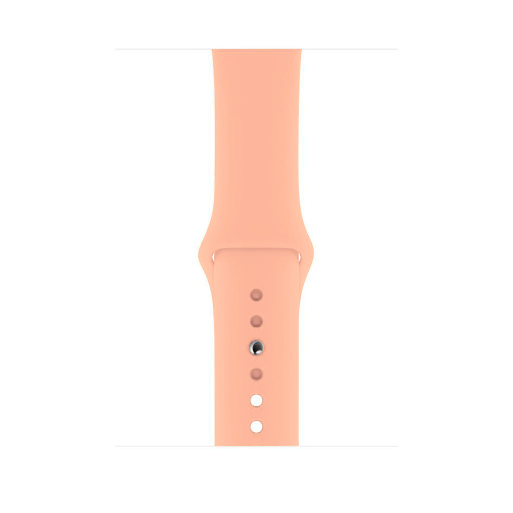 Peach Fuzz colour silicon sport band for Apple Watch series 9 41mm on display