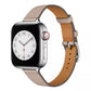 Women's beige colour slim genuine leather single tour watch strap on the latest apple watch