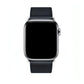 A black colour genuine leather single tour watch strap on an apple watch series 8