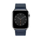 A navy blue colour genuine leather single tour watch strap on an apple watch series 41mm