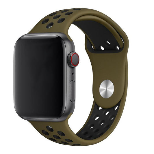 Olive Green Black Sport Band Active for Apple Watch