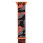 An orange colour camouflage pattern woven nylon apple watch strap