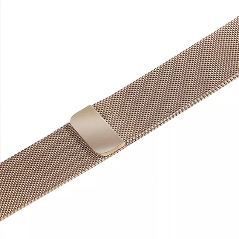 A rose gold colour stainless steel milanese watch strap for the latest apple watch