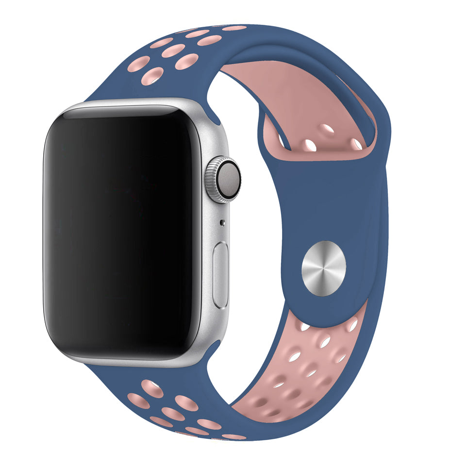 Sea Blue Bright Pink Sport Band Active for Apple Watch
